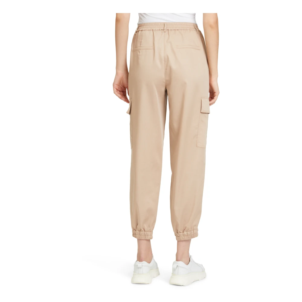 Betty & Co High Waist Casual Broek met Zakken Beige Dames