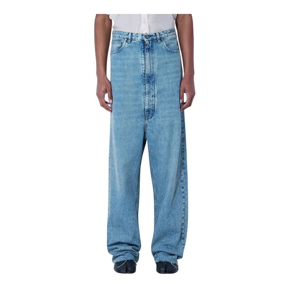 Maison Margiela Men's Blue Loose Fit Jeans, W30, Wide-Leg Denim Trousers