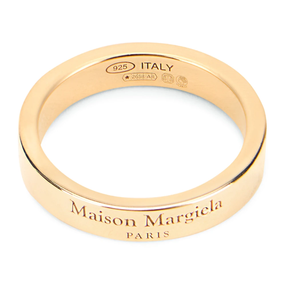 Maison Margiela Women's Yellow Rings, 44 Mm, Logo Ring