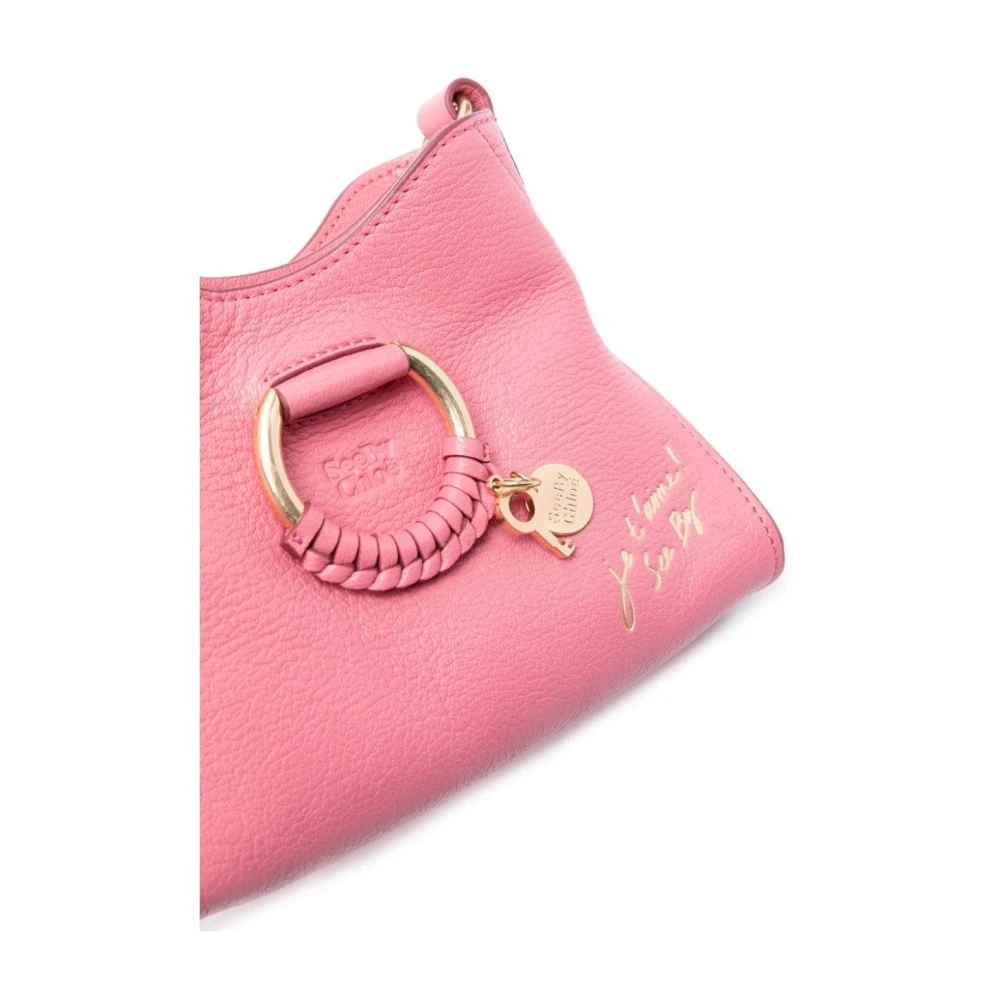 See by Chloé Roze Geitenleren Tas met Gevlochten Ring Pink Dames