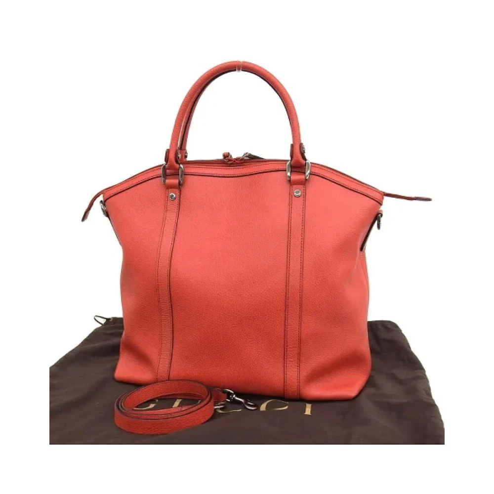 Gucci Vintage Tweedehands Rode Leren Gucci Tas Red Dames