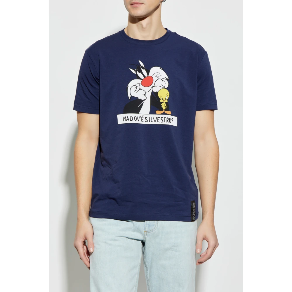 Iceberg T-shirt met print Blue Heren