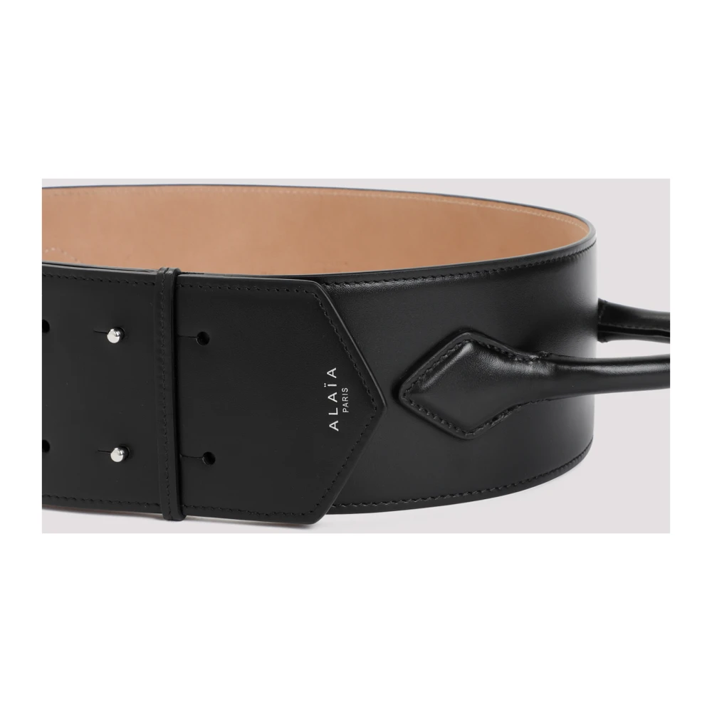 Alaïa Zwart Leren Handvat Riem Black Dames