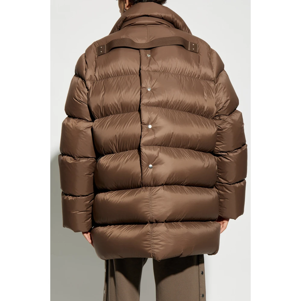 Rick Owens Donzen Jas met Opstaande Kraag Brown Heren