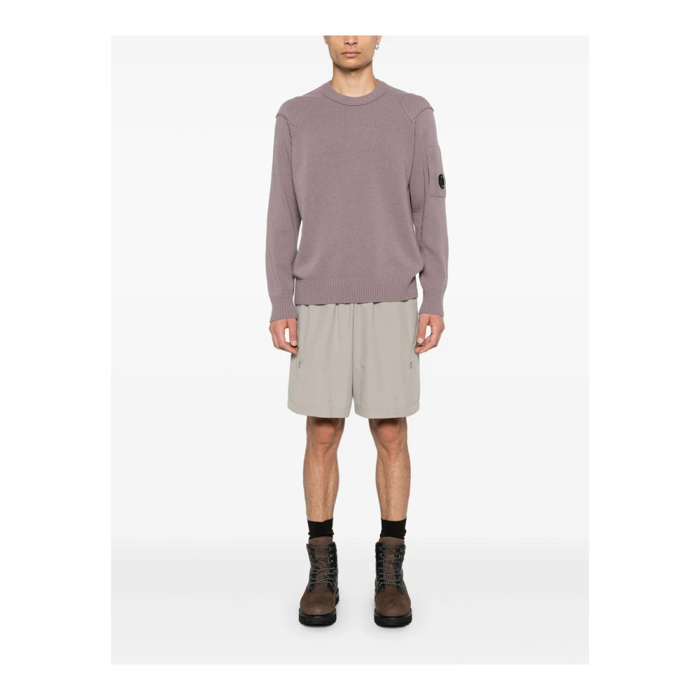 C.P. Company Lamswol Crewneck Trui in Poeder Pink Heren
