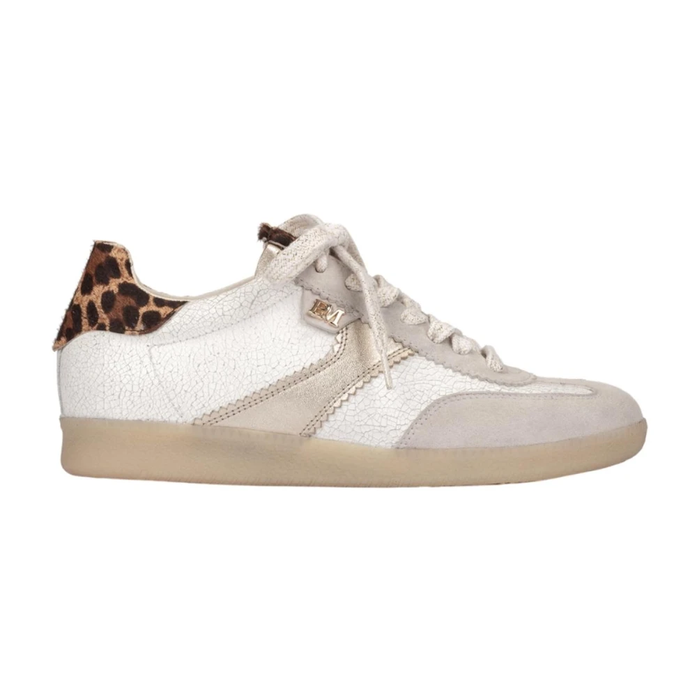 Pedro Miralles Leopardmönster Vit-Guld Sneakers White, Dam