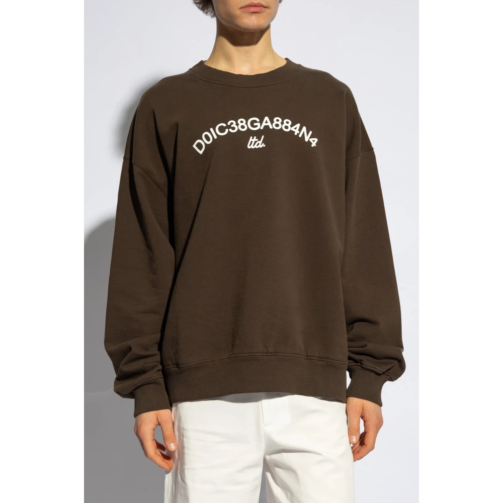 Dolce & Gabbana Bedrukte sweatshirt Brown Heren