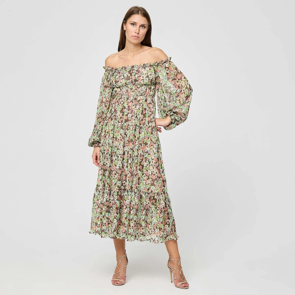 Sabina Musayev Gebloemde Midi Jurk Multicolor Dames