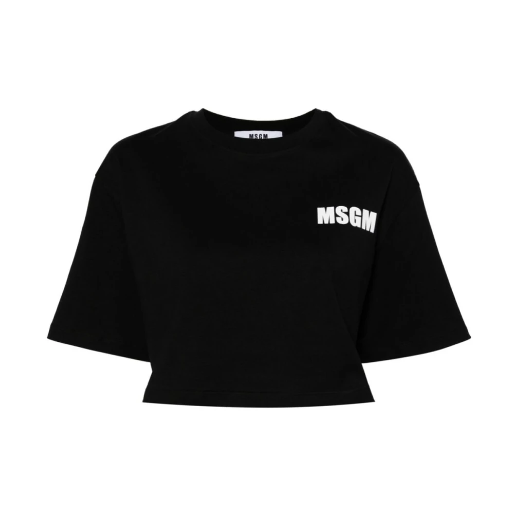 Msgm Logo Piccolo T-Shirt Black Dames