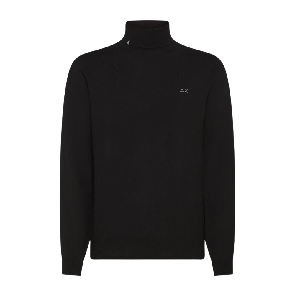 Sun68 Zachte Gebreide Coltrui Trui Black Heren