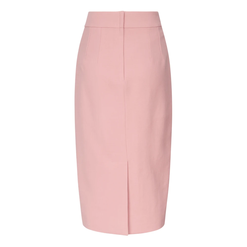 Dolce & Gabbana Roze wollen potloodrok DG-logo Pink Dames
