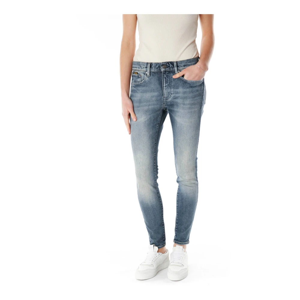 G-Star Women's Blue Skinny Fit Jeans, W32 L32, 3301 Cropped Skinny Fit Midwaist Jeans
