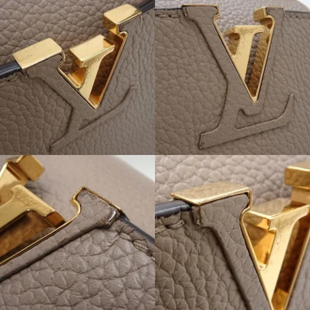 Louis Vuitton Vintage Pre-owned Leather handbags Gray Dames