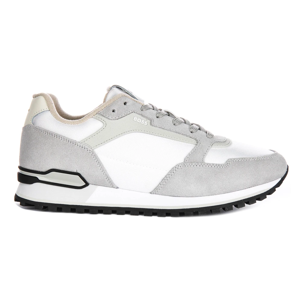 Hugo Men's Gray Sneakers, 9 Uk, Light Grey White Trainers