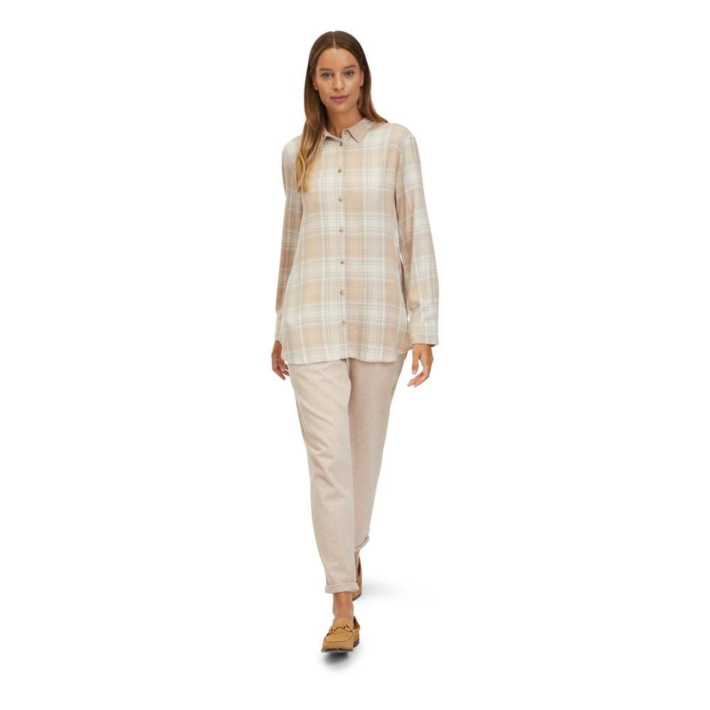 Betty & Co Geruite Lange Blouse Multicolor Dames