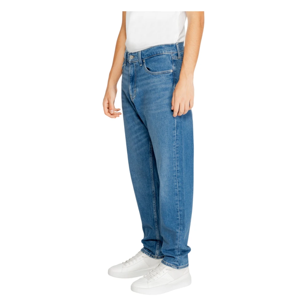 Tommy Jeans Blauwe Effen Heren Jeans met Rits Blue Heren