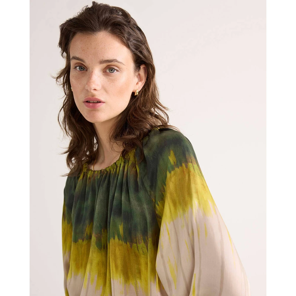 Summum Woman Tie Dye Stripe Longsleeve Top Multicolor Dames