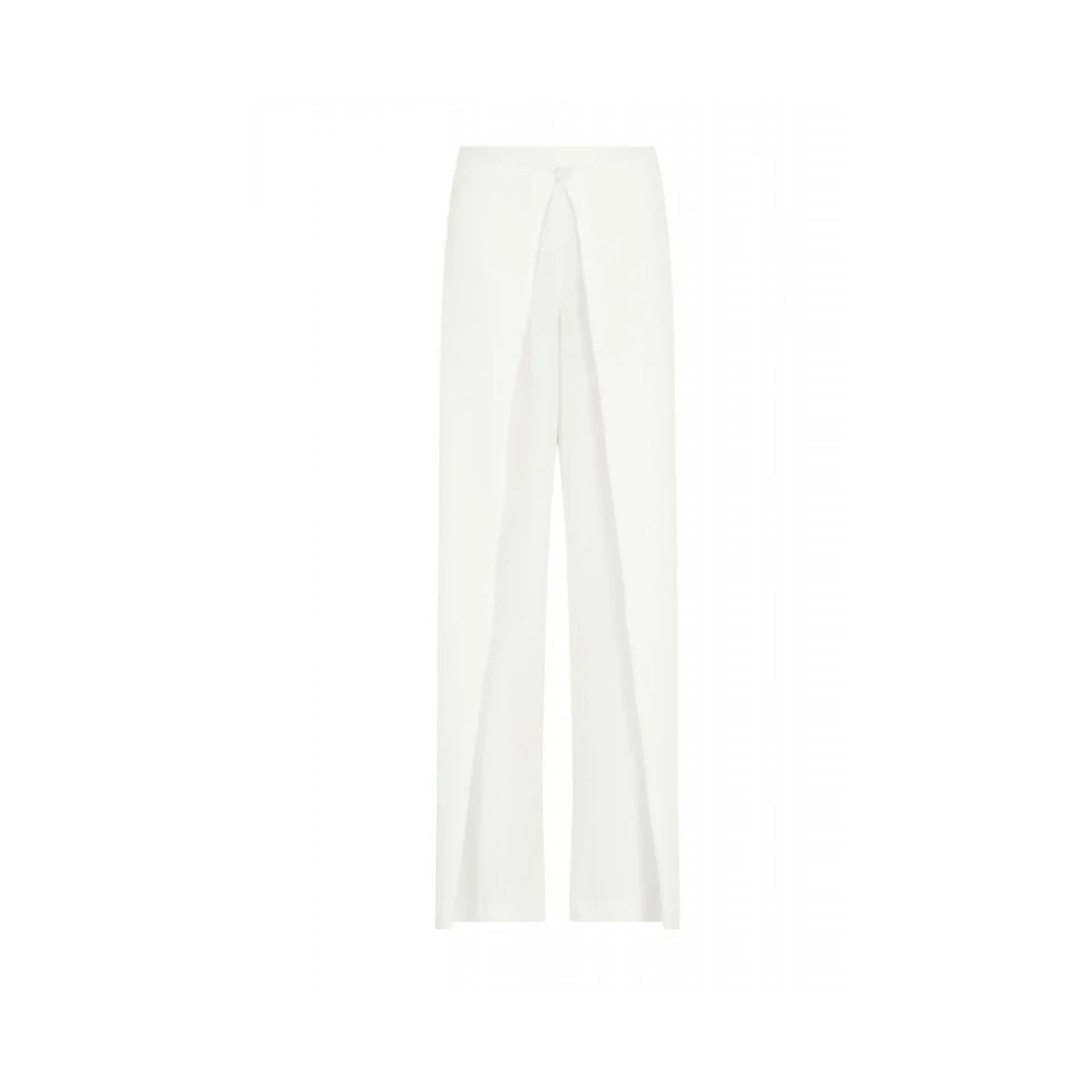 Emporio Armani Vrouw Beige Broeken Dames, M, Broek Met Vloeiend Crêpe Paneel
