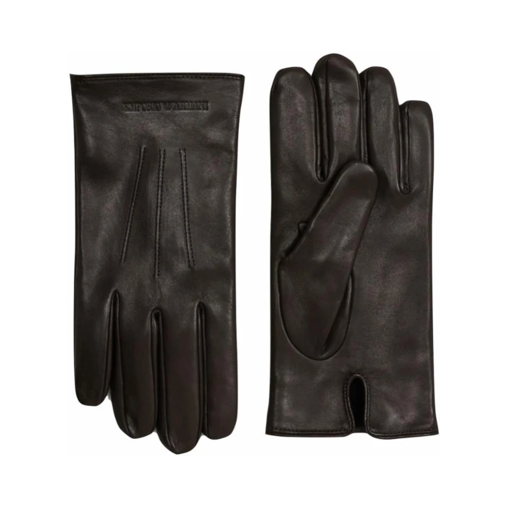 Armani Lamsleren Wolgevoerde Handschoenen Blue Unisex