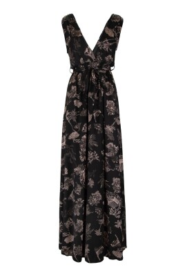 long-sleeve-v-neck-printed-dress