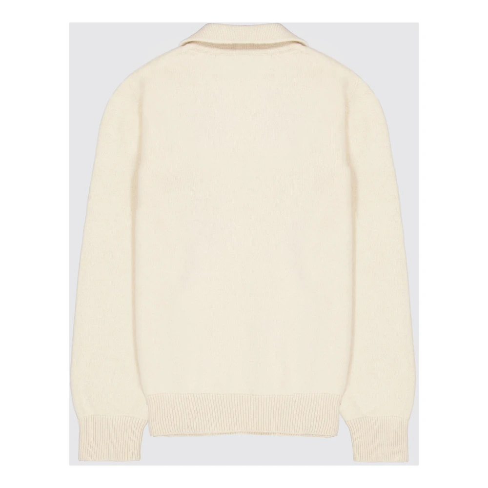 Laneus Lange Mouw Gebreide Polo Shirt Beige Heren