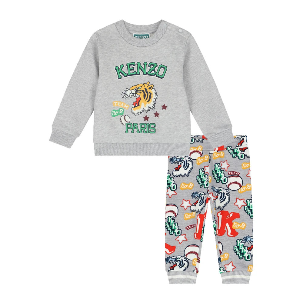 Kenzo Mysig Tröja och Matchande Byxor Set Gray, Pojke