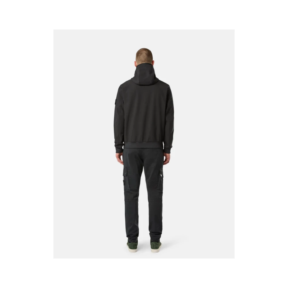 Stone Island Zwarte Soft Shell Hoodie Jas Black Heren