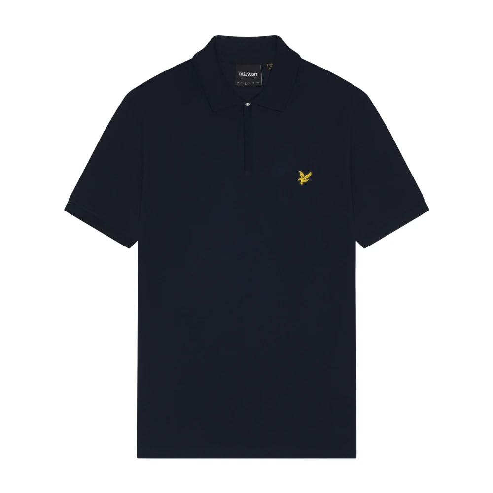 Lyle & Scott Zip Polo Shirt Blue Heren