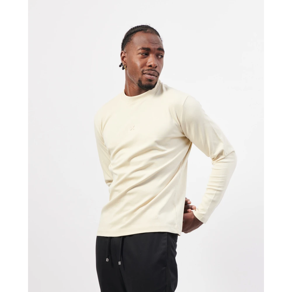 Richmond Wit langemouw ronde hals shirt White Heren