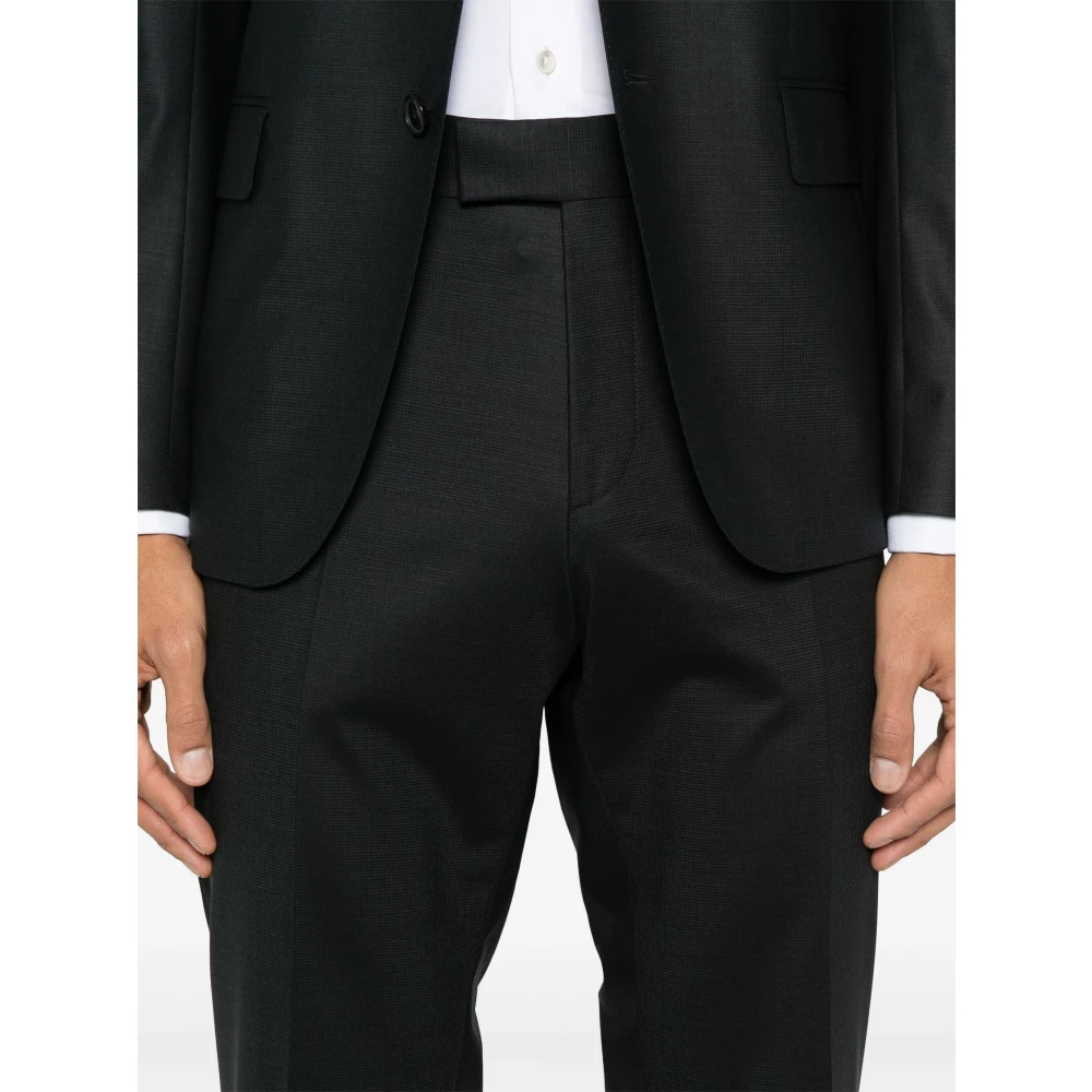 Hugo Boss Slim Fit Gemengd Wol Pak Black Heren