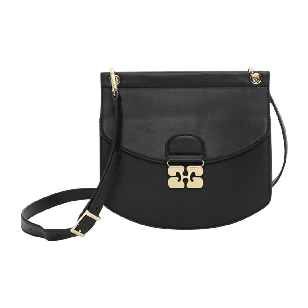 Ganni Kleine Patent Zwarte Tas Black Dames
