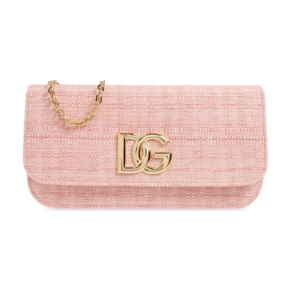 Dolce & Gabbana Rosa Axelväska Med Logotyp