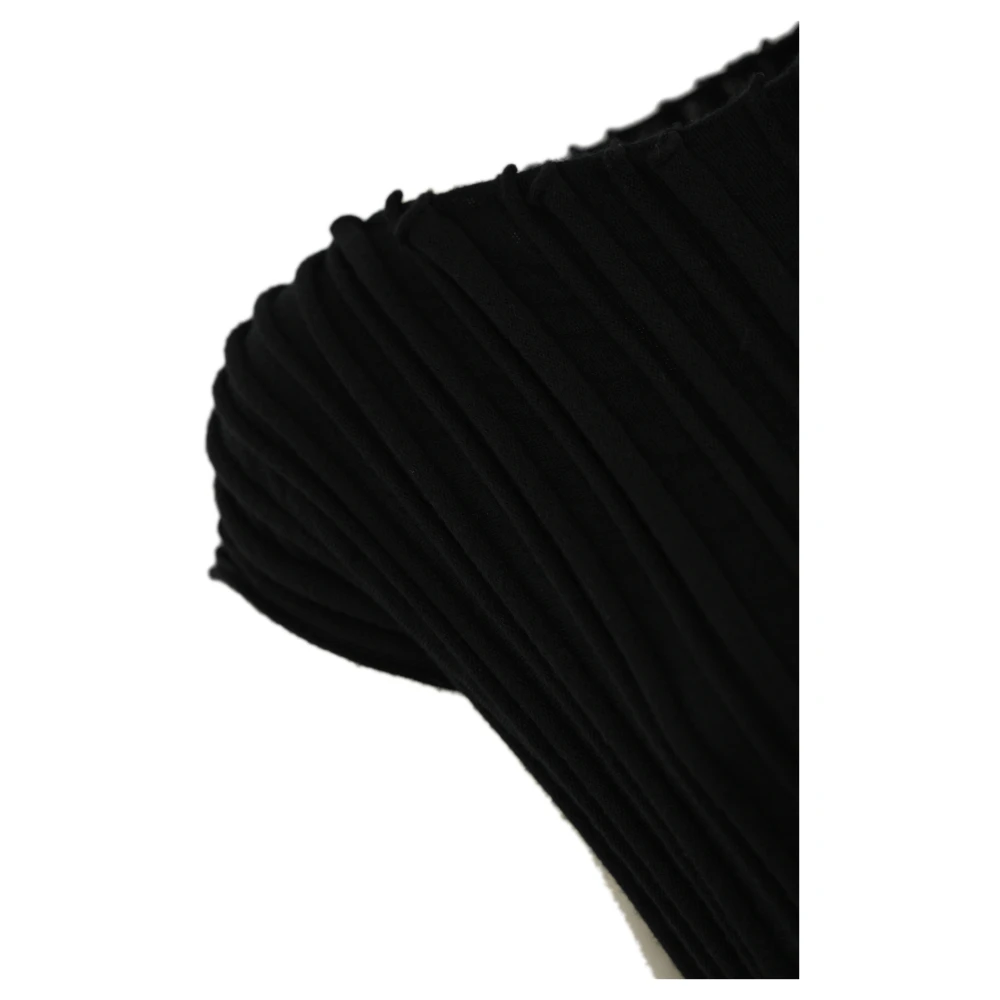 Liviana Conti Zwarte wollen jurk met franjes Black Dames