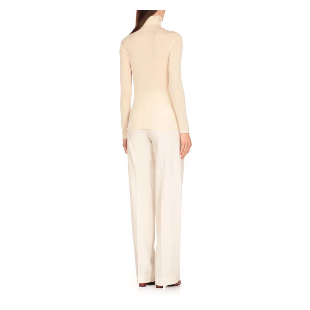 Antonelli Firenze Ivoor Hoge Hals Trui Lange Mouwen Beige Dames
