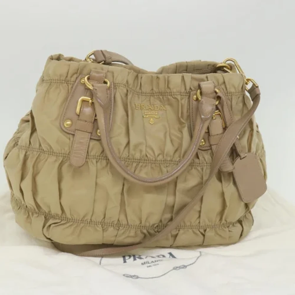 Prada Vintage Pre-owned Fabric prada-bags Beige Dames