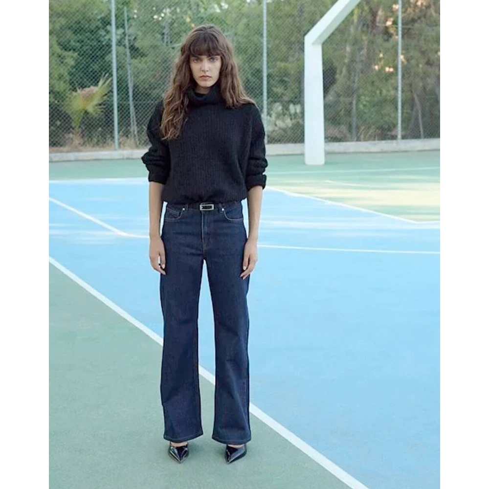 My Essential Wardrobe Louis High Wide Jeans Blue Dames