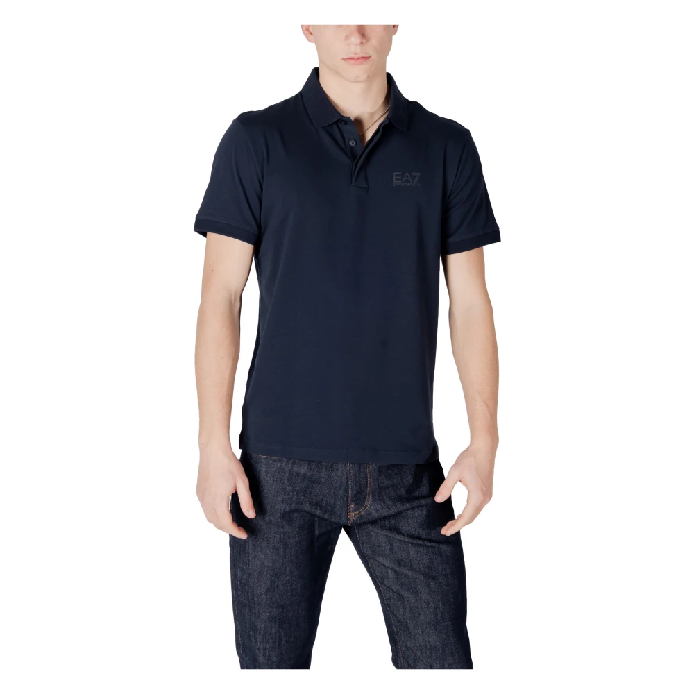 Emporio Armani Ea7 Men's Blue Short Sleeve Polo 2XL