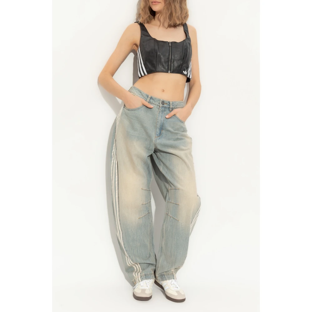 adidas Originals Nep lederen top Black Dames