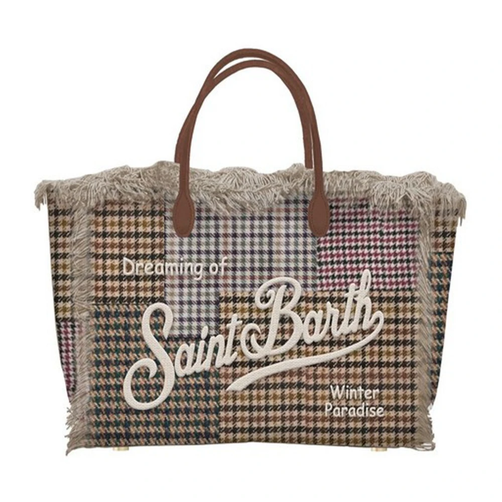 MC2 Saint Barth Houndstooth Mini Vanity Handtas Brown Dames