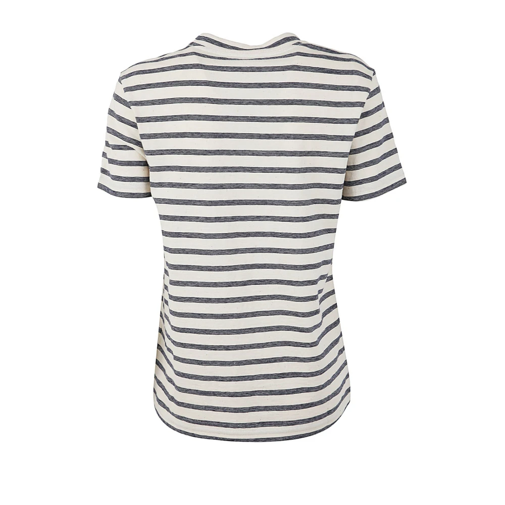Lanvin Klassieke Tee-Shirt in Ecru Blauw Beige Dames