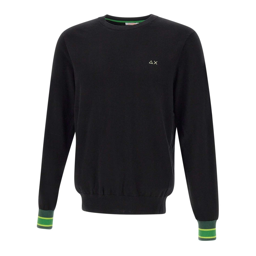 Sun68 Heren Katoen Wol Trui Zwart Black Heren