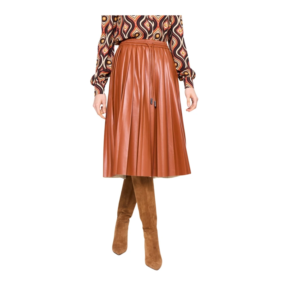 Silvian Heach Geplooide midi-rok Brown Dames