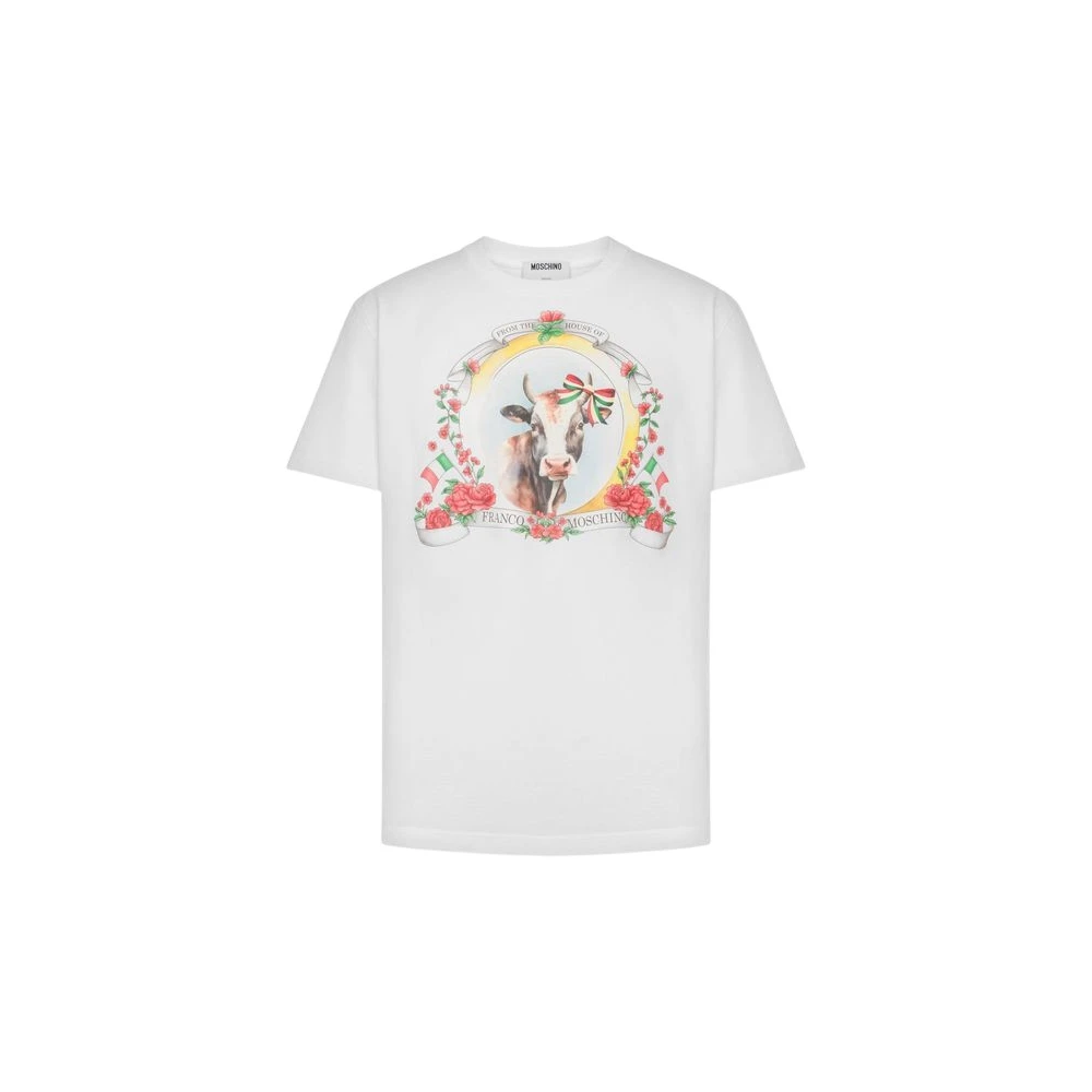 Moschino Unisex White Cotton Jersey T-Shirt Archive