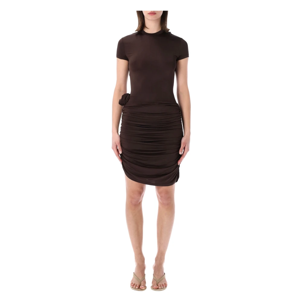Rotate Birger Christensen Brown Mini Dress Flower - Female - Short Dresses - M - Dresses