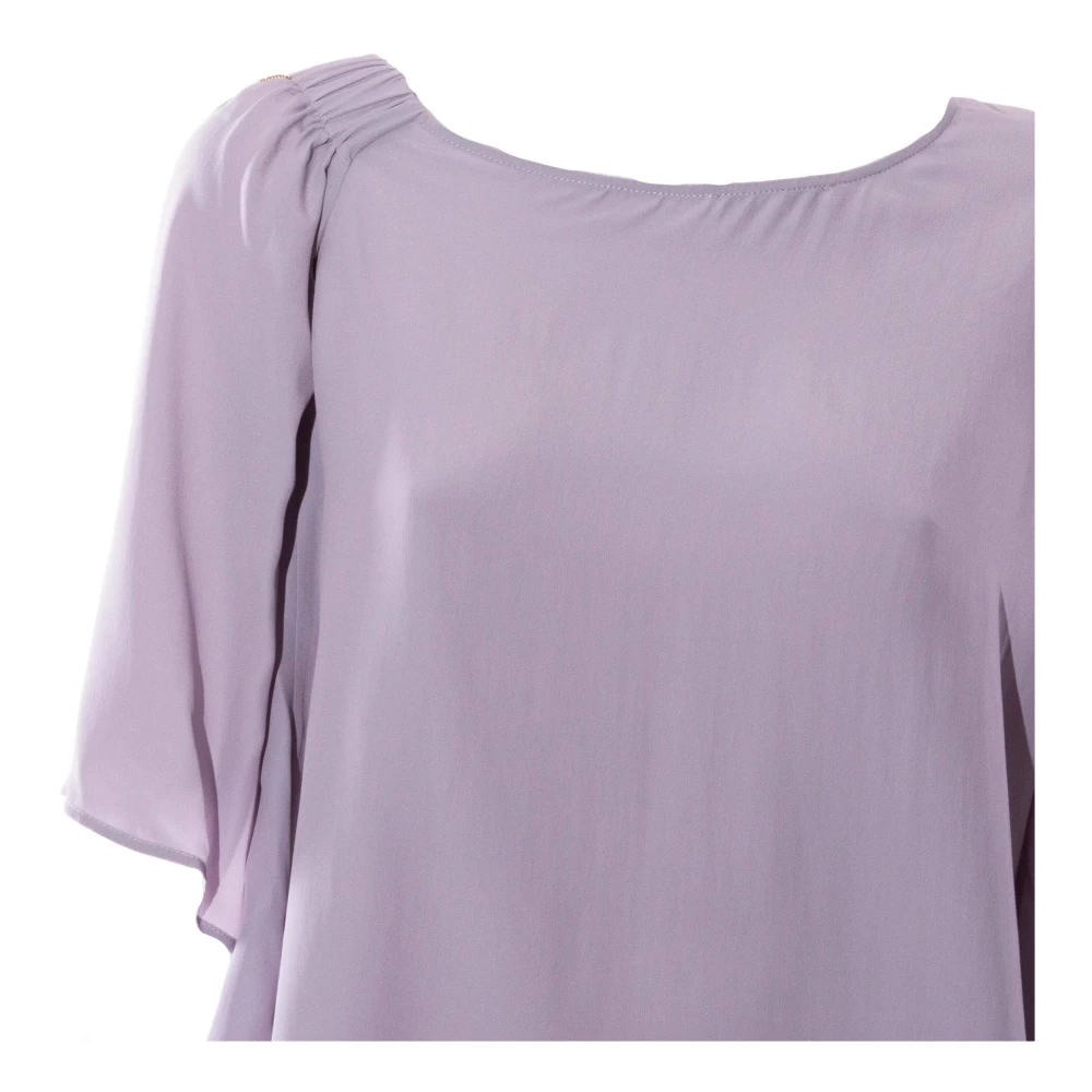 PATRIZIA PEPE Paarse Blouse met Lange Mouwen Moonlight Grey Purple Dames