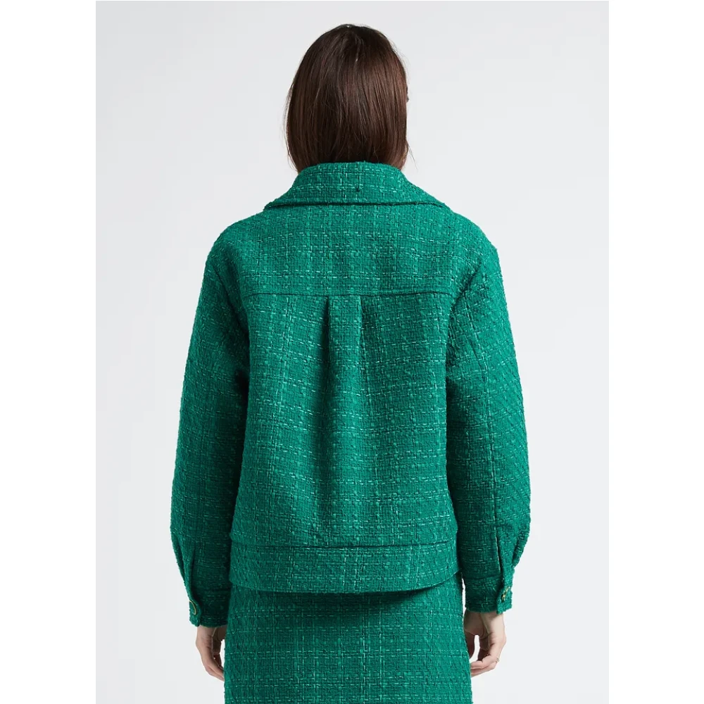 Suncoo Groene Tweed Jas voor Vrouwen Green Dames