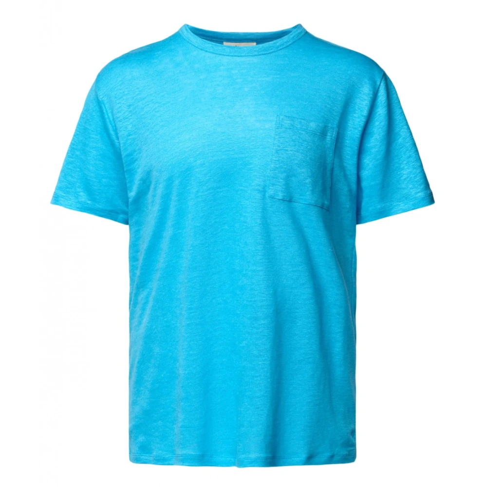 MC2 Saint Barth Blauw Linnen Zak T-shirt Ecstasea Blue Heren