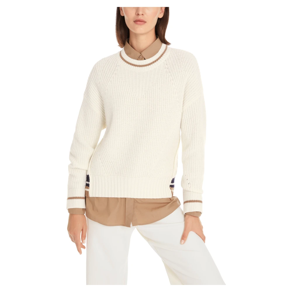 Marc Cain Ei-vormige Gebreide Trui White Dames