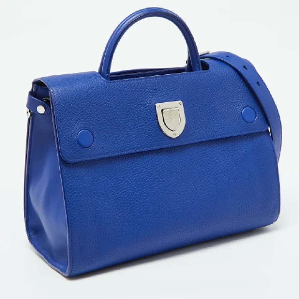 Dior Vintage Pre-owned Leather dior-bags Blue Dames