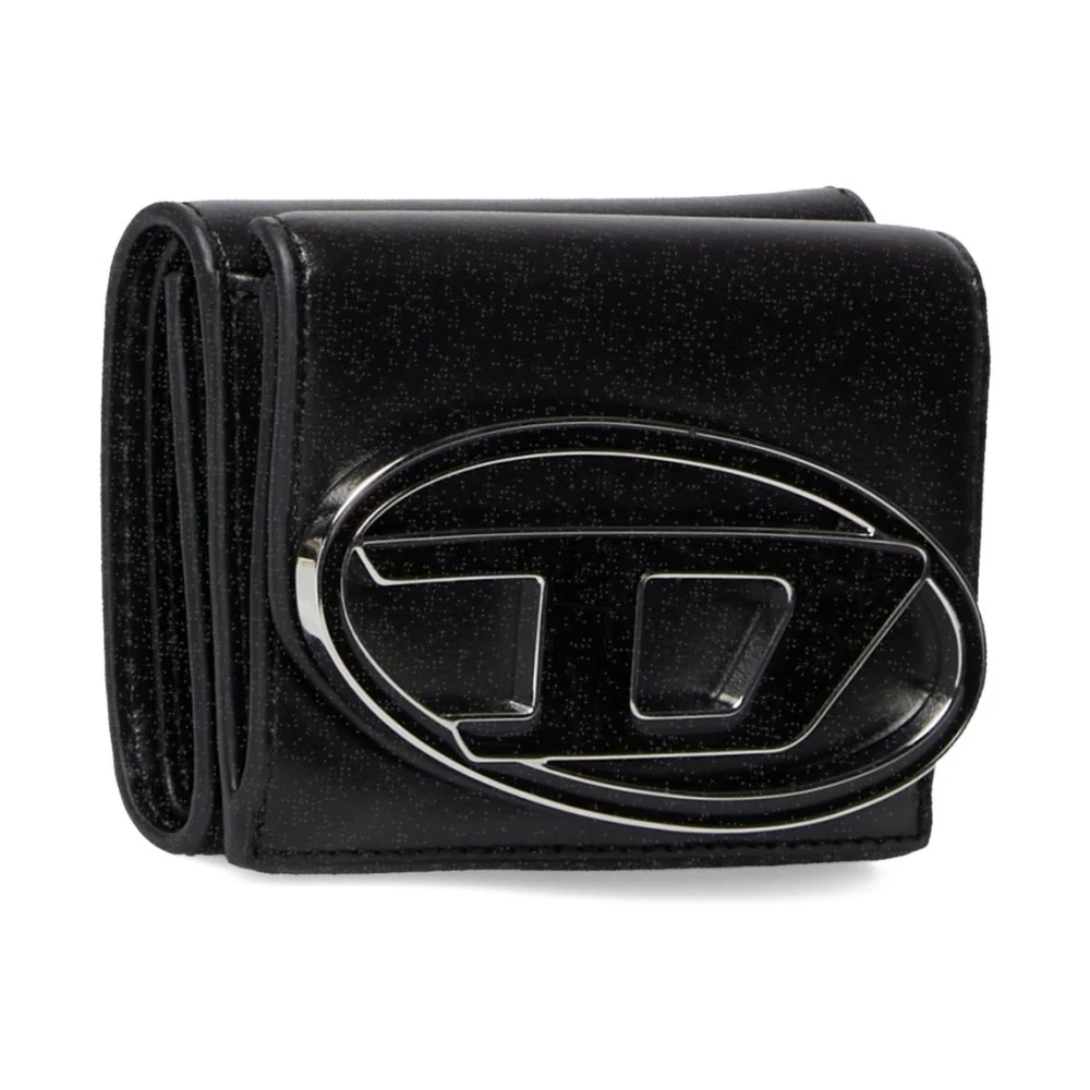 Diesel Damesportemonnee met muntvak synthetisch leer Black Dames